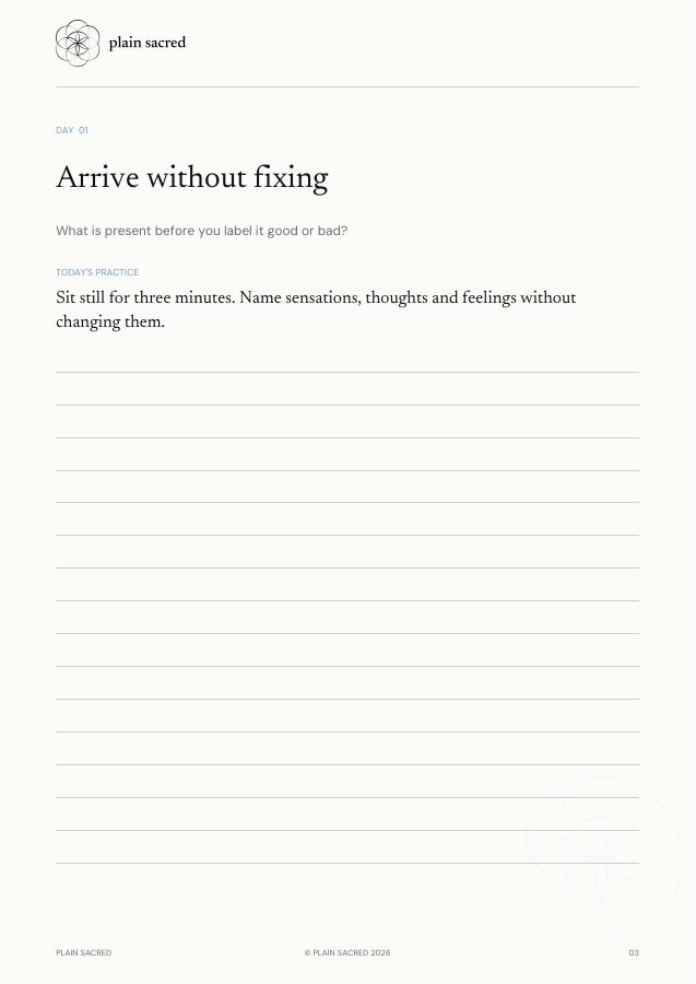 Page three of 25 Days of Stillness
