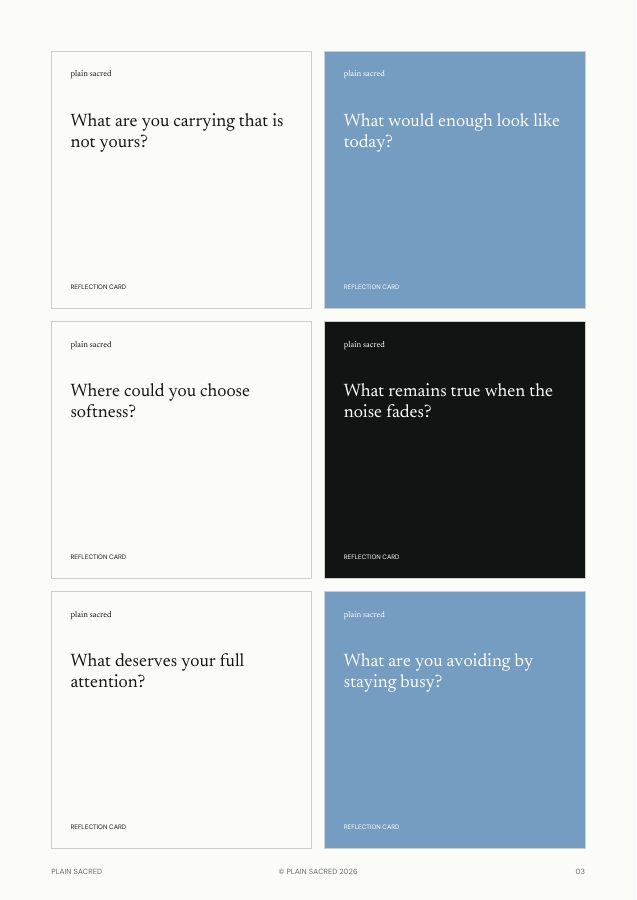 Page three of Questions for a Quieter Life